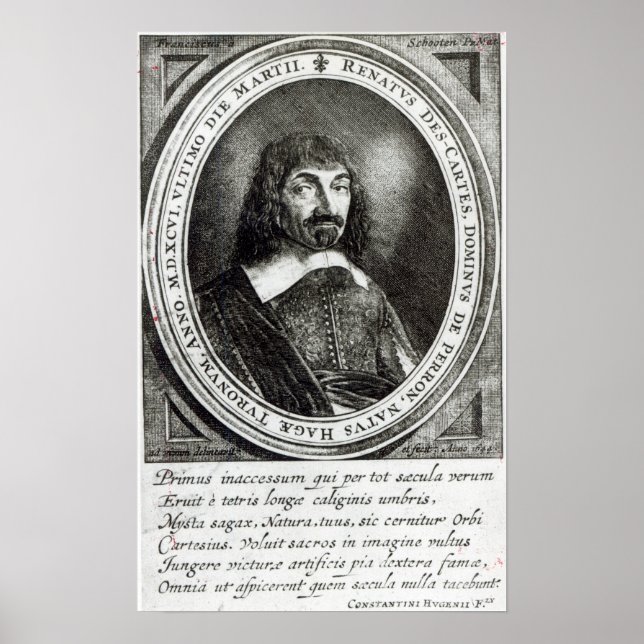 Poster Portrait de René Descartes, 1644 (Devant)