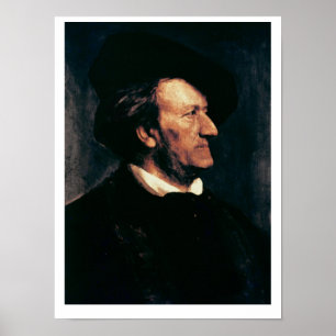 Poster Portrait de Richard Wagner (1813-83) (huile sur le