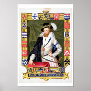 Poster Portrait de Robert Dudley (c.1532-88) comte de Lei
