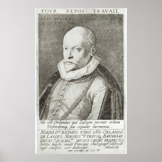 Poster Portrait de Roland de Lassus 1593-94 (Devant)