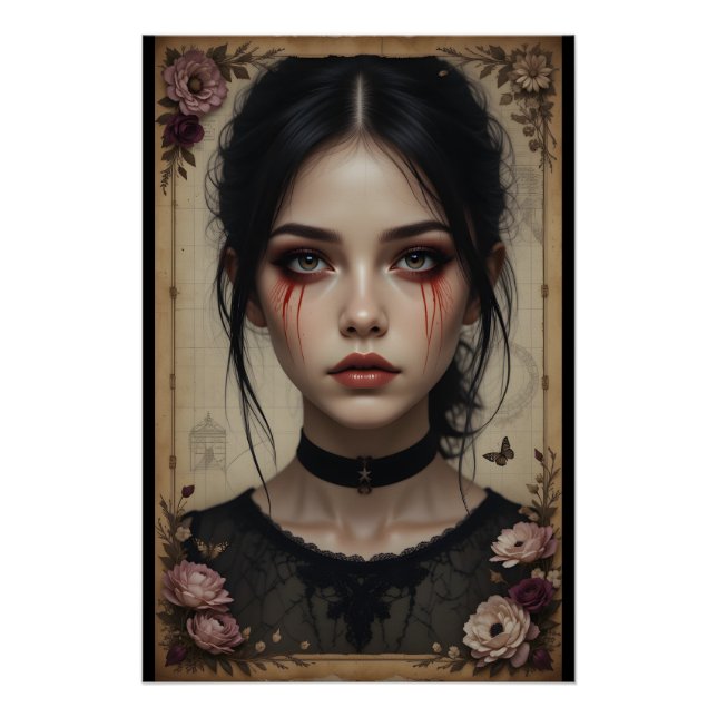 Poster Portrait de sang gothique (Devant)