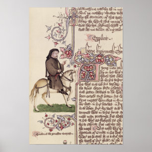 Poster Portrait de télécopie de Geoffrey Chaucer de