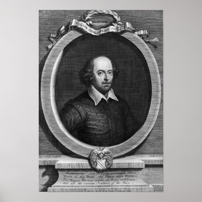 Poster Portrait de William Shakespeare 1719 (Devant)