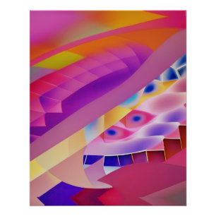 Poster Portrait de Wombott - Art abstrait de Ken Gage