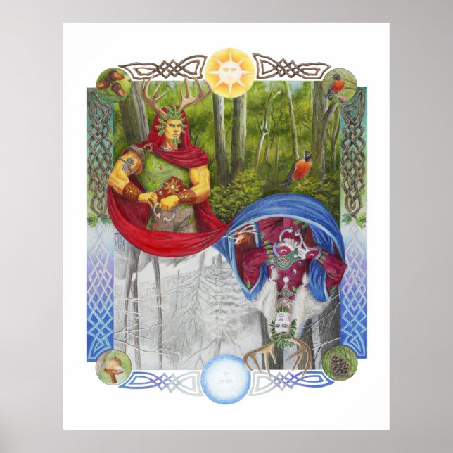 Poster Portrait double du roi de chêne et du roi Holly (Devant)