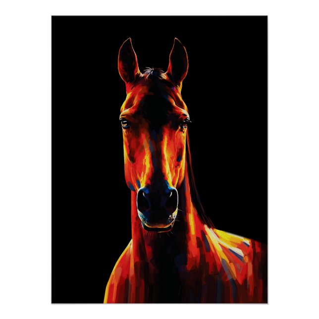 Poster Portrait Dramatique de la Silhouette Fougueuse du  (Devant)