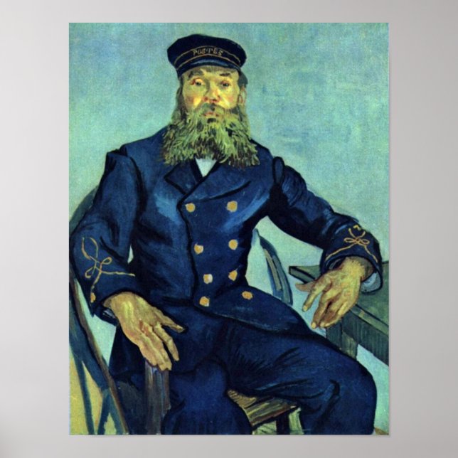 Poster Portrait du facteur par Vincent Willem van Gogh (Devant)