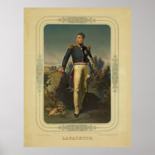 Poster Portrait du Général Marquis de Lafayette