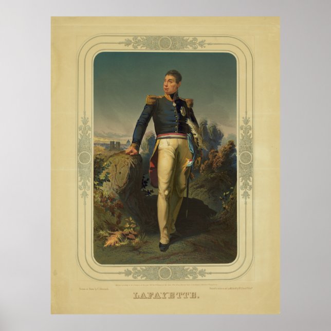 Poster Portrait du Général Marquis de Lafayette (Devant)