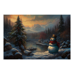 Poster Portrait d'un ami Frosty   Christmas Snowman