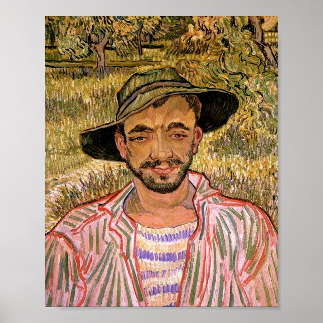 Poster Portrait d'un jeune paysan Van Gogh Art (Devant)