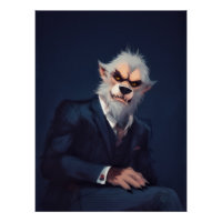 Portrait d'un loup-garou en costume