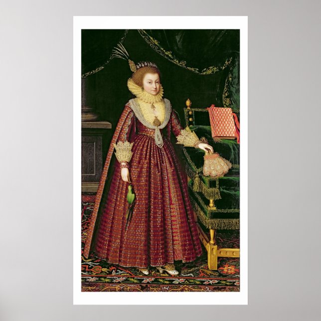 Poster Portrait d'une dame, possiblement Elizabeth, comte (Devant)