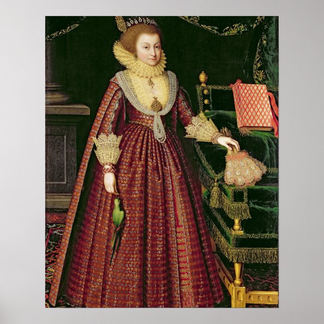 Poster Portrait d'une dame, possiblement Elizabeth, comte (Devant)