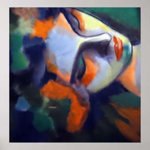 Poster Portrait d'une femme endormie "Nightfall"