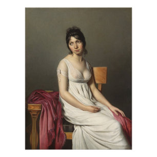 Poster Portrait d'une jeune femme dans le blanc