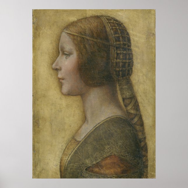 Poster Portrait d'une jeune fiancée par Léonard de Vinci (Devant)