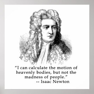 Poster Portrait et citation de monsieur Isaac Newton