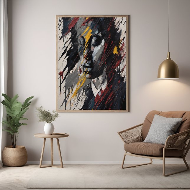 Poster Portrait expressionniste Abstrait audacieux Art mo (Créateur téléchargé)