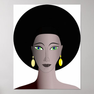 Poster Portrait féminin afro-américain