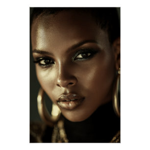 Poster Portrait Fierce Mélanine Lueur Dorée