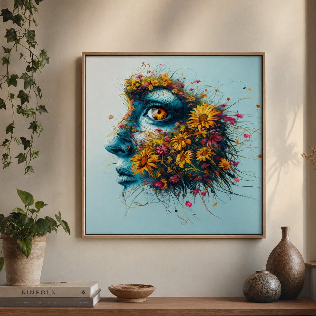 Poster Portrait floral de la déesse Mère Nature (Créateur téléchargé)