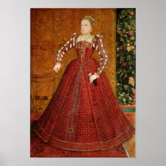 Poster Portrait intégral de l'affiche de la reine Elizabe