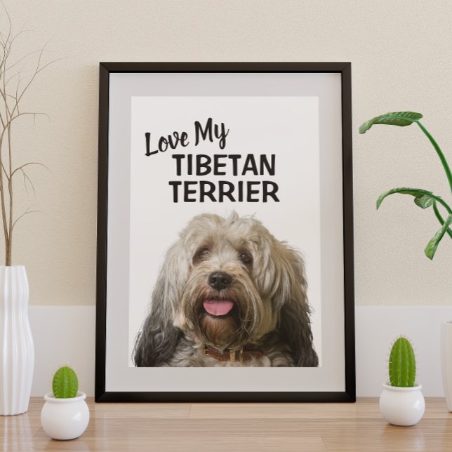 Poster Portrait J'aime mon Terrier Tibétain (Créateur téléchargé)