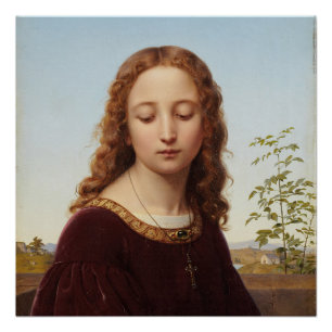 Poster Portrait Jeune femme Ernst Degré peinture art canv