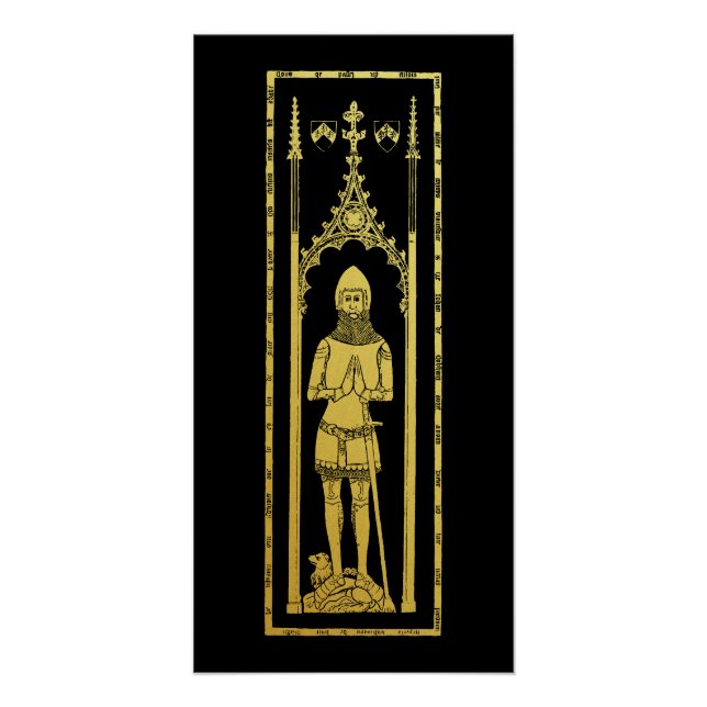 Poster Portrait médiéval anglais 1355 John, Lord Cobham (Devant)