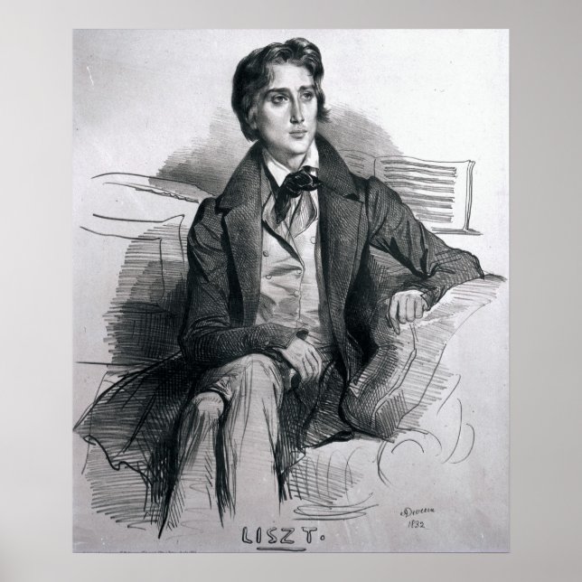 Poster Portrait of Franz Liszt  August 1832 (Devant)