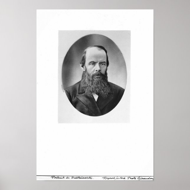 Poster Portrait of Fyodor Mikhailovich Dostoyevsky (Devant)