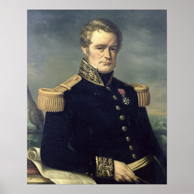 Poster Portrait of Jules Dumont d'Urville  1845 (Devant)