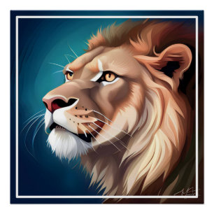 Poster Portrait Posé Côté Lion-56557