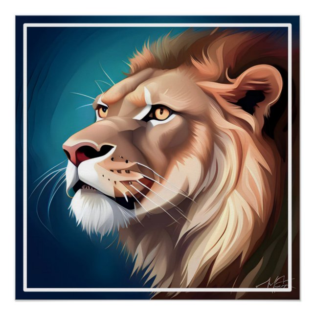 Poster Portrait Posé Côté Lion-56557 (Devant)