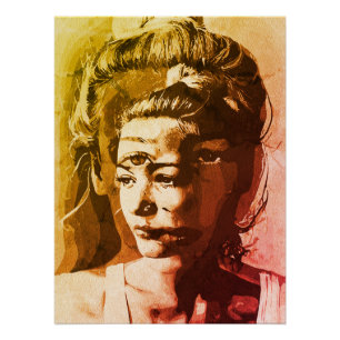 Poster Portrait Surréaliste Multi-Yeux – Abstrait Psychéd
