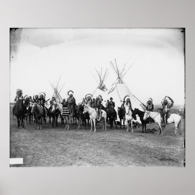 Poster Portrait Vintage amérindien (Devant)