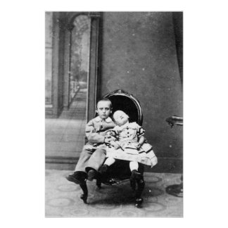 Poster Portrait Vintage Hantant de Frères et Sœurs