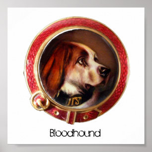 Poster PORTRAITS DE CHIEN DE MINIATURE VICTORIENNE Bloodh