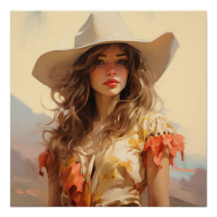 Poster Portraits des Prairies : Cowgirl Wall Art