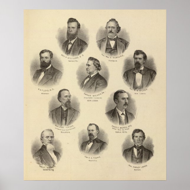 Poster Portraits du révérend H Gilliland, Wm F Terhune (Devant)