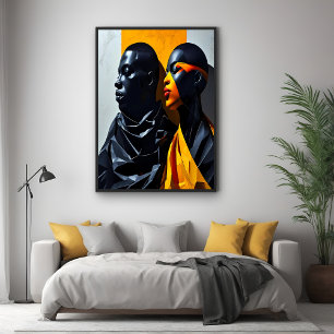 Poster Portraits modernes audacieux Art géométrique Abstr