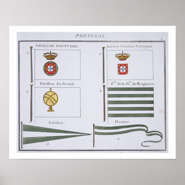 Poster Portugais Flags, tiré d'un livre français de Flags (Devant)