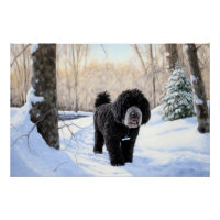 Portugais Water Dog Laisser neiger Noël