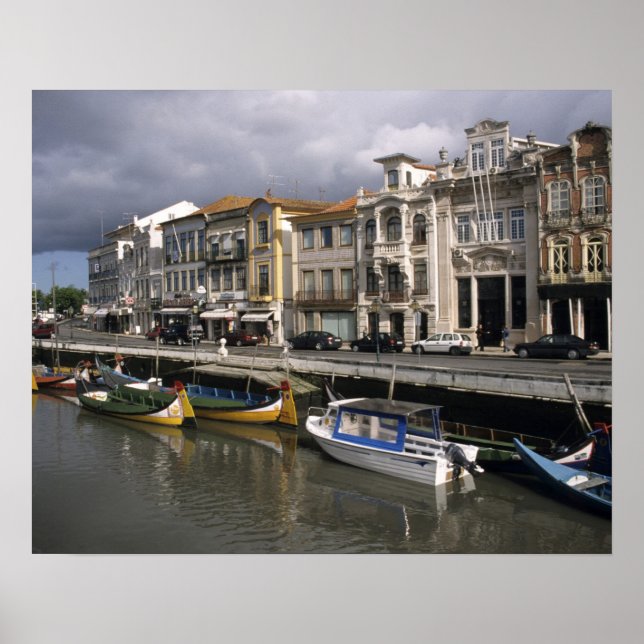 Poster Portugal, Aveiro. Moliceiros (collecte des algues (Devant)