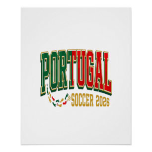 Poster Portugal Football 2026 Football Gras Pays Typograp