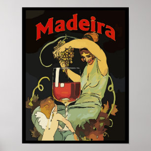 Poster Portugal Raisins de Madère, Vin