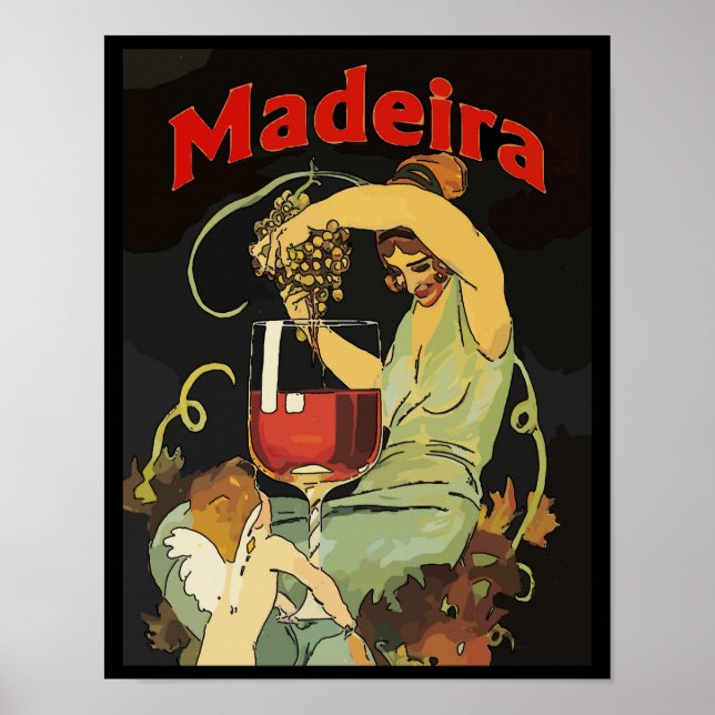 Poster Portugal Raisins de Madère, Vin (Devant)