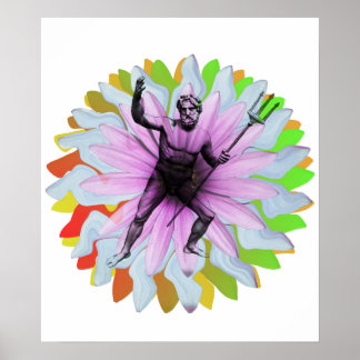 Poster Poséidon, dieu de la mer et du mont Olympe