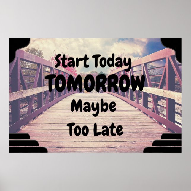 Poster positif de l'art mural "Start Today" (Devant)